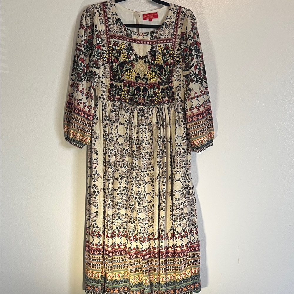 Anthropologie Bohemian Far Fields Midi Dress - Picture 3 of 5